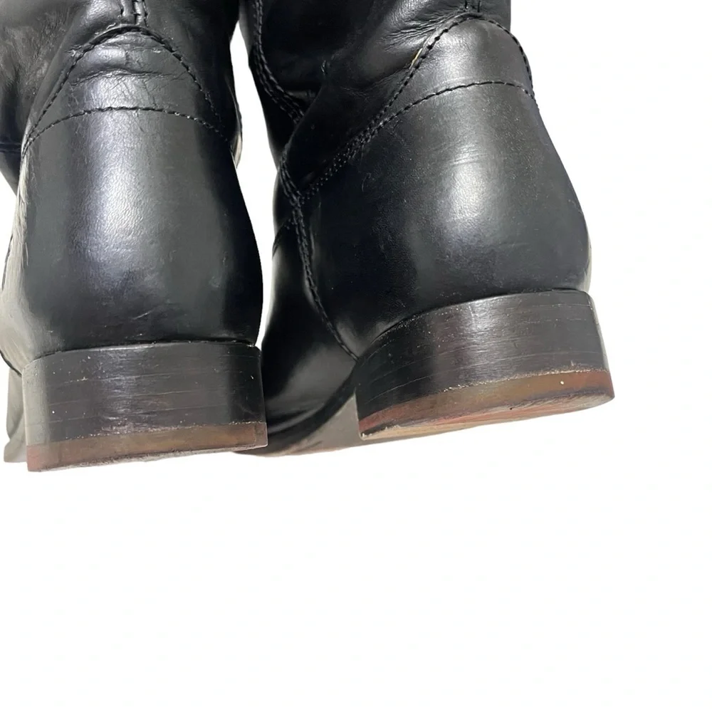 FRYE Melissa‎ Button Lug Equestrian-Inspired Tall Boots in Black Women's Size 6